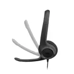 AUDÍFONOS DE COLOR NEGRO LOGITECH DE CABLE USB TIPO-C CON MICROFONO PARA COMPUTADORAS H390